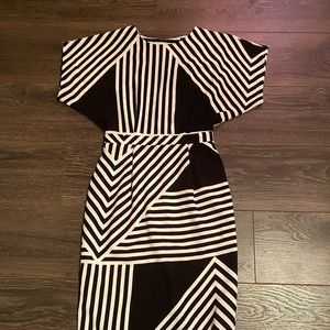 ASOS midi dress in black and white